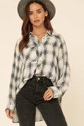 Oversized Loose Fit Plaid Shirt-Product Type | Naughty Smile Fashion