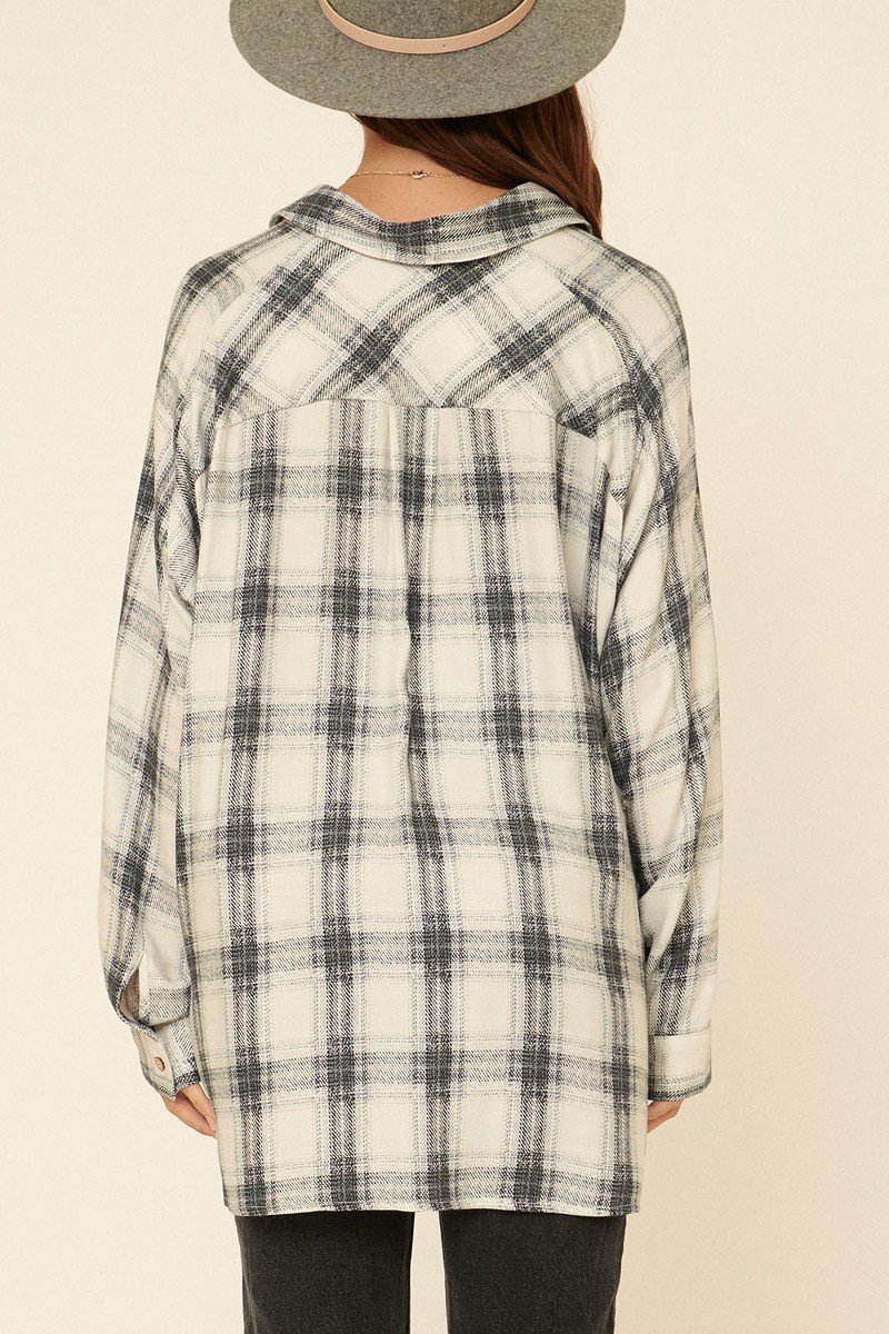 Oversized Loose Fit Plaid Shirt-Product Type | Naughty Smile Fashion