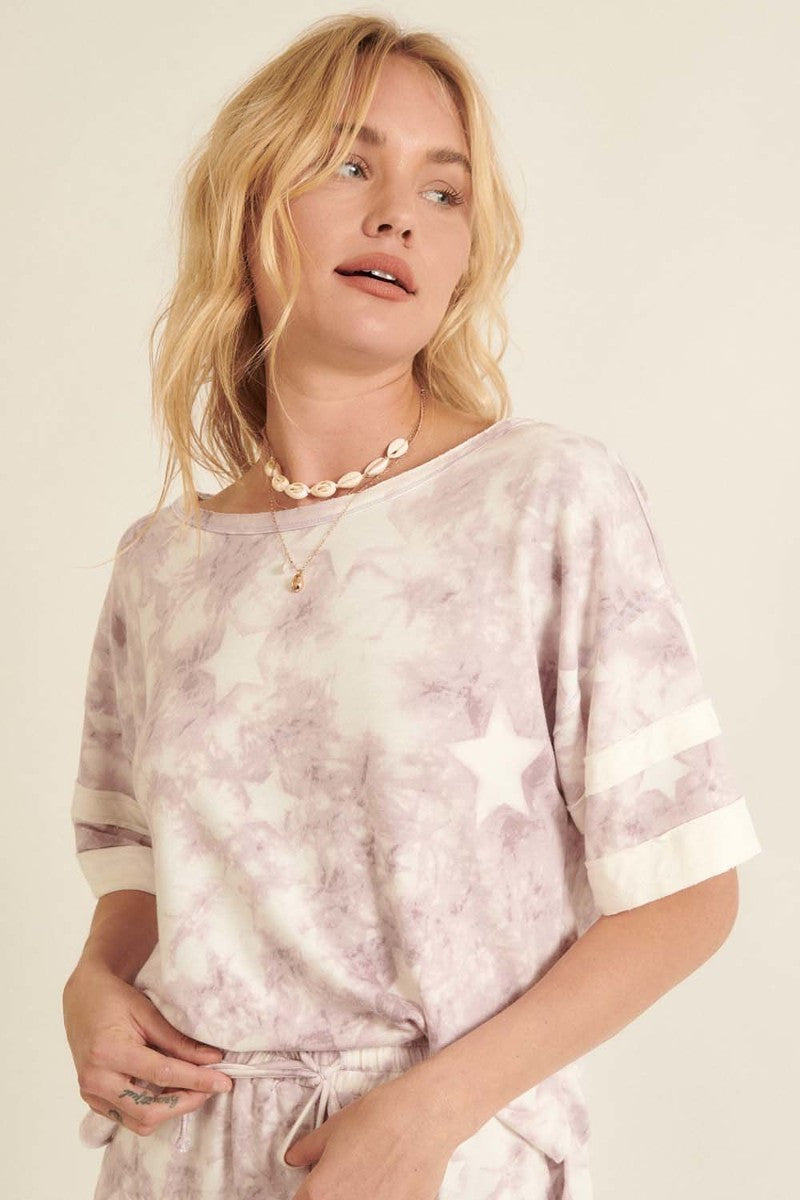 A Star-pattern Tie-dye Knit Top-Product Type | Naughty Smile Fashion
