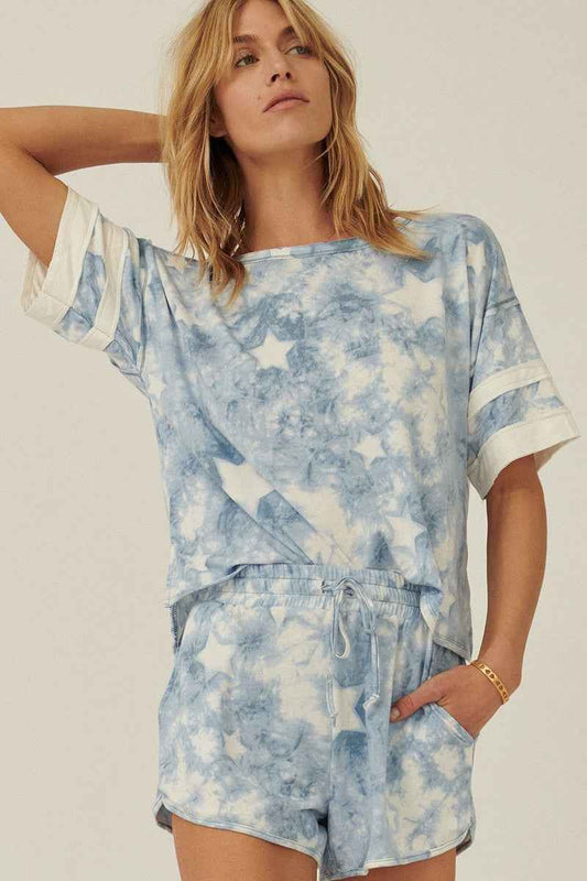 Sale - A Star-pattern Tie-dye Knit Top – On Sale Now