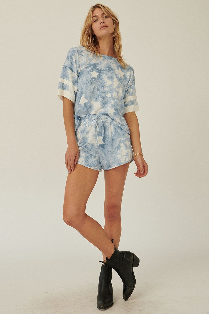 A Star-pattern Tie-dye Knit Top-Product Type | Naughty Smile Fashion