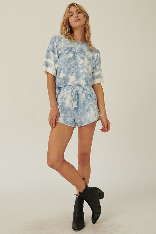 A Star-pattern Tie-dye Knit Top-Product Type | Naughty Smile Fashion