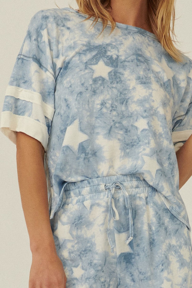 A Star-pattern Tie-dye Knit Top-Product Type | Naughty Smile Fashion