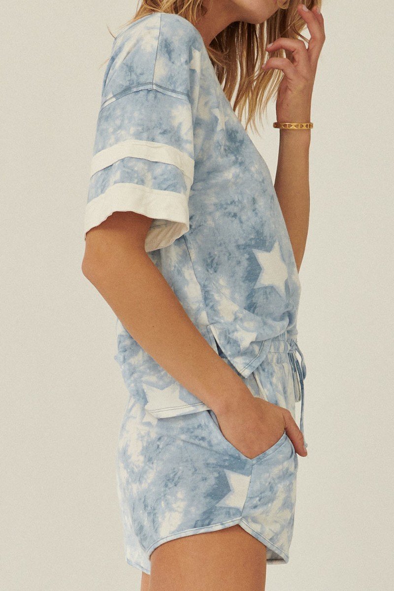 A Star-pattern Tie-dye Knit Top-Product Type | Naughty Smile Fashion