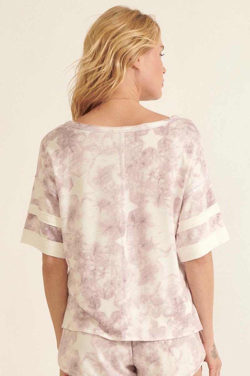 A Star-pattern Tie-dye Knit Top-Product Type | Naughty Smile Fashion