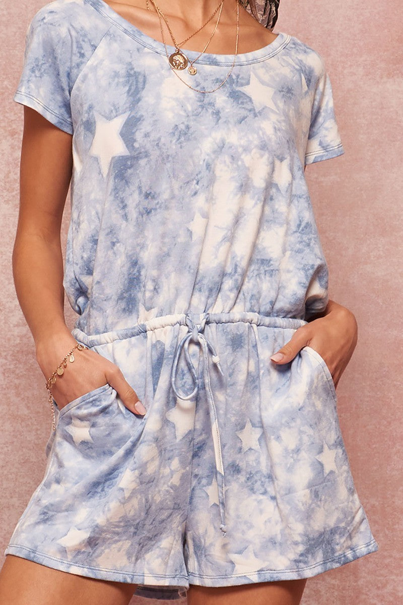 A Star-pattern Tie-dye Knit Romper-Product Type | Naughty Smile Fashion