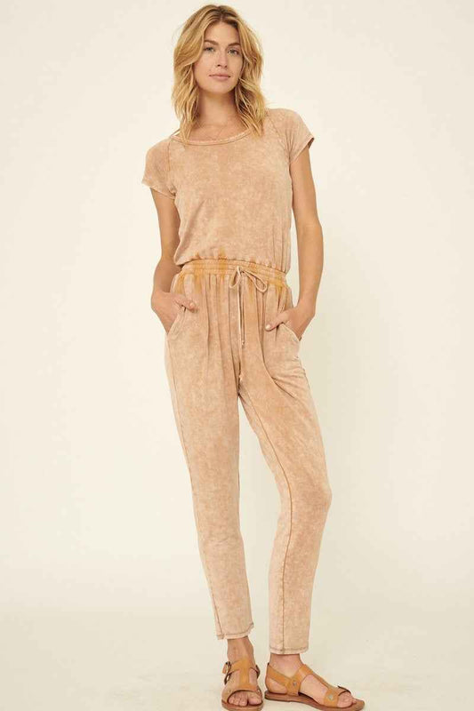 Mineral Washed Finish Knit Jumpsuit – multicolor, fashion, women style