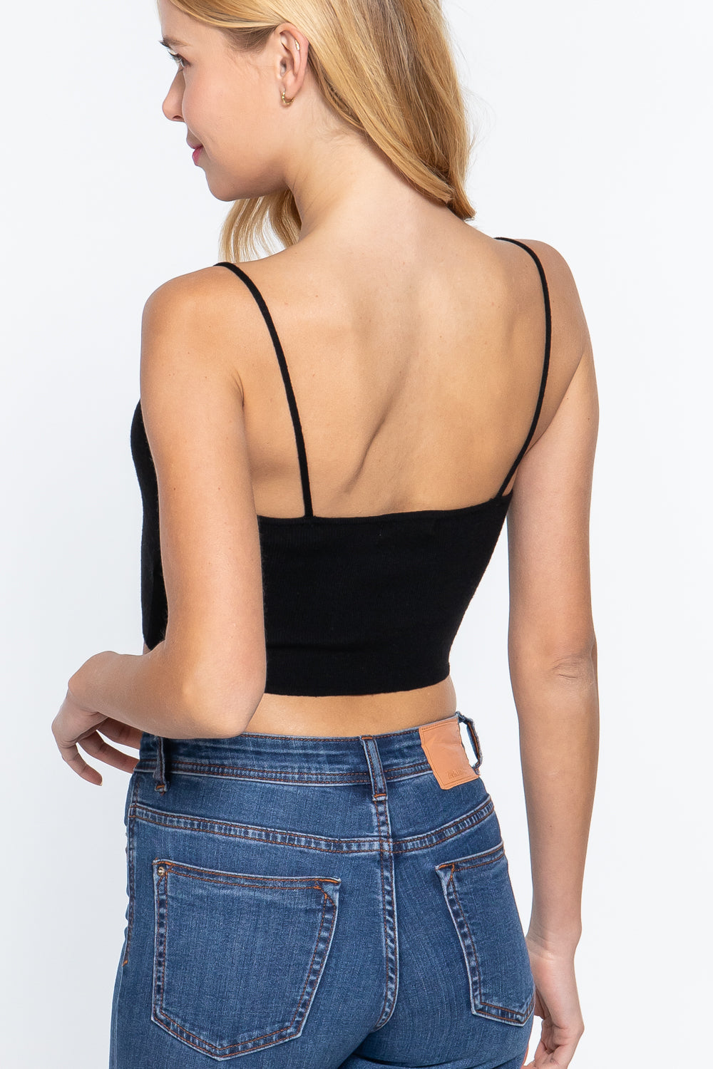 Front Ruched Detail Sweater Knit Crop Cami Top-Product Type | Naughty Smile Fashion