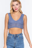 Textured Crop Sweater Tank Top