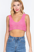 Textured Crop Sweater Tank Top-Product Type | Naughty Smile Fashion