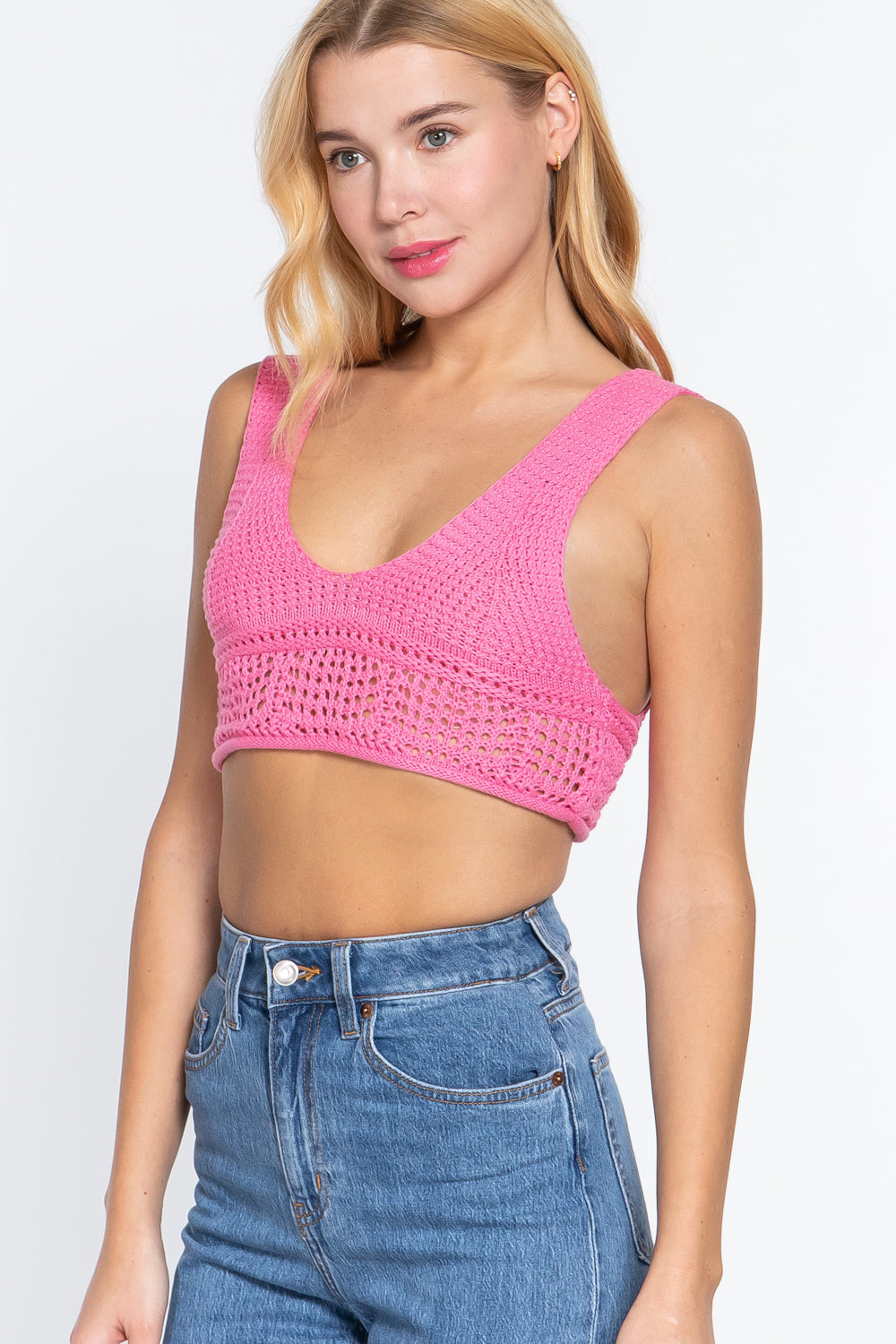 Textured Crop Sweater Tank Top-Product Type | Naughty Smile Fashion