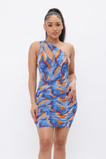 Printed One Shoulder Mini Dress-Product Type | Naughty Smile Fashion