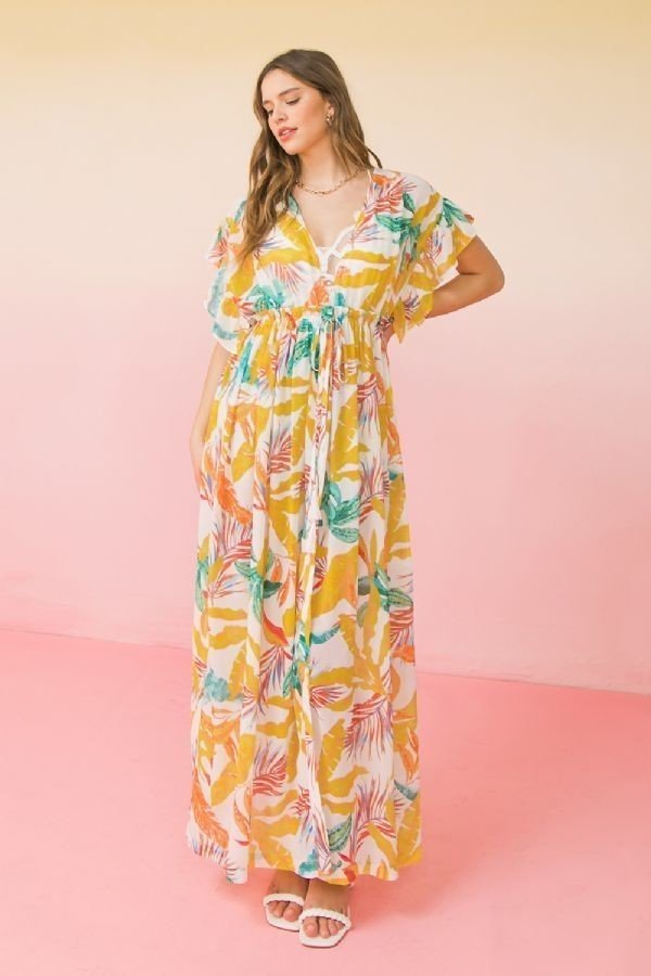 A Printed Woven Maxi Cover Up-Product Type | Naughty Smile Fashion