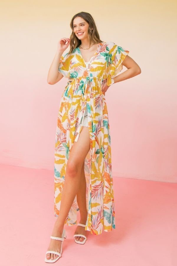A Printed Woven Maxi Cover Up-Product Type | Naughty Smile Fashion