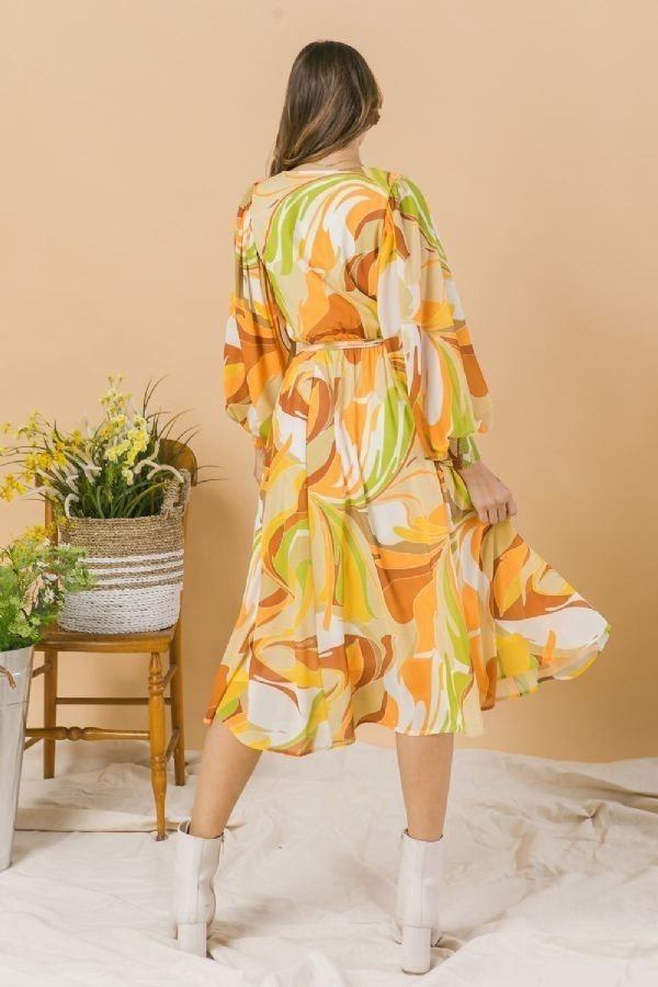 A Printed Woven Midi Dress-Product Type | Naughty Smile Fashion