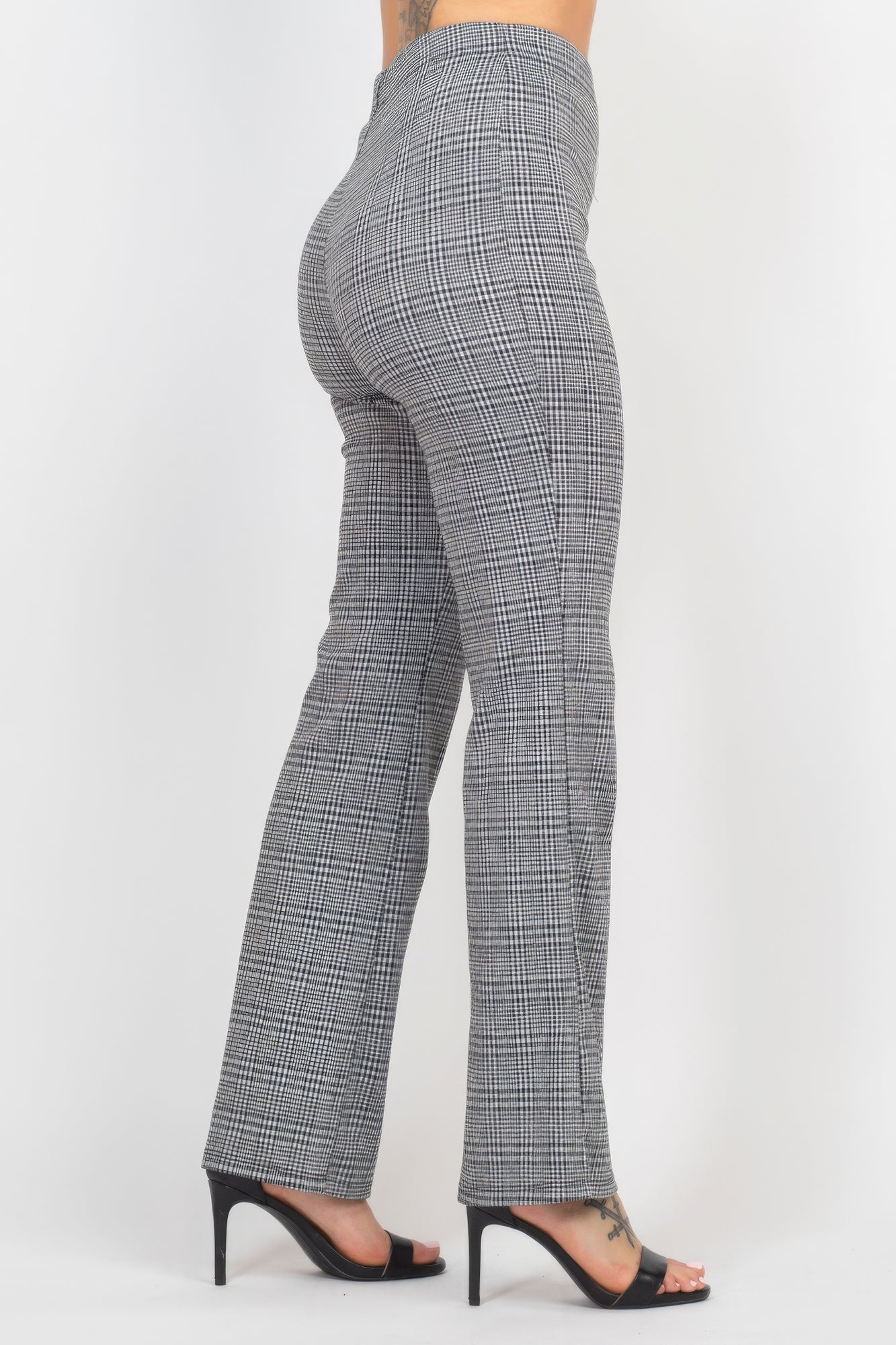 Plaid Cut-out Long Sleeve Top & Pants Set-Product Type | Naughty Smile Fashion