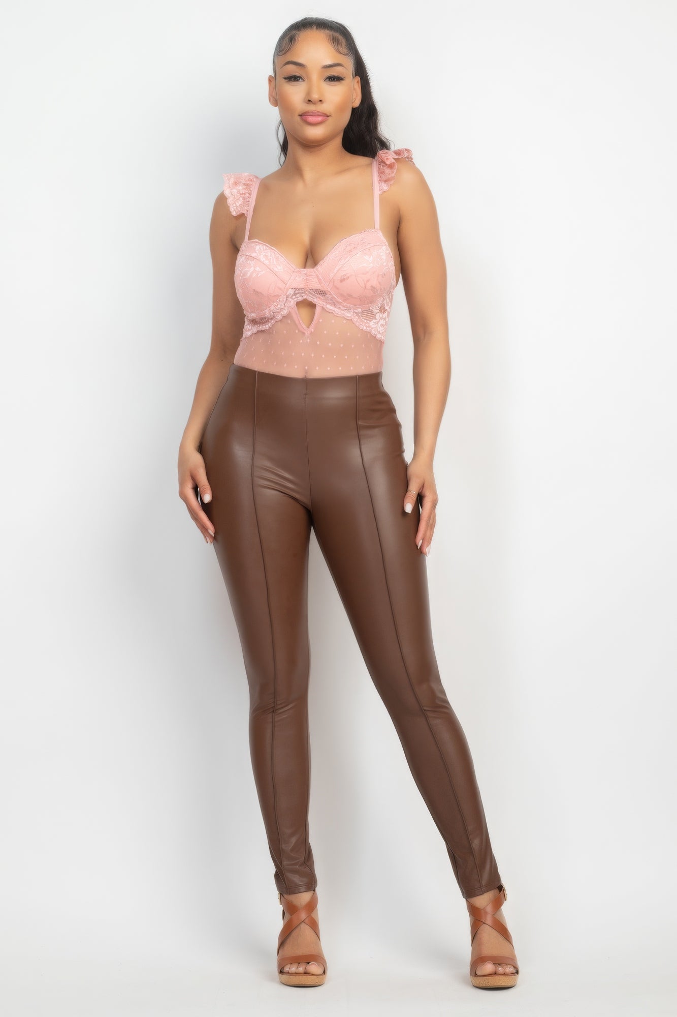 Sweetheart Cut-out Cami Ruffled Bodysuit-Product Type | Naughty Smile Fashion