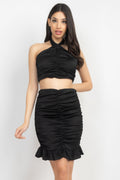 Halter Neck Crop Top & Skirts Set-Product Type | Naughty Smile Fashion
