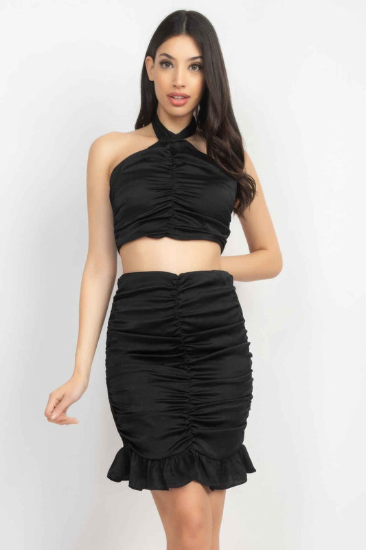 Sale - Halter Neck Crop Top & Skirts Set – On Sale Now