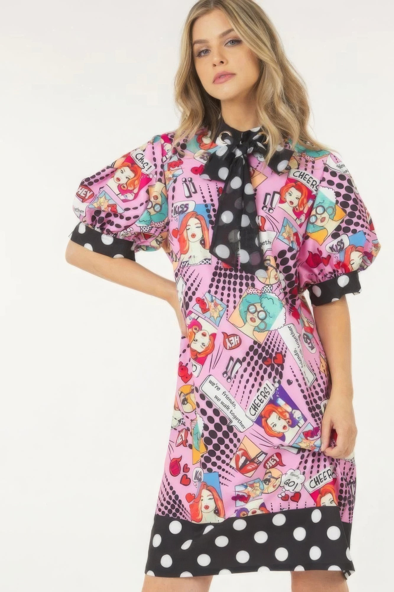 Print Midi Dress With Polka Dot Finish-Product Type | Naughty Smile Fashion