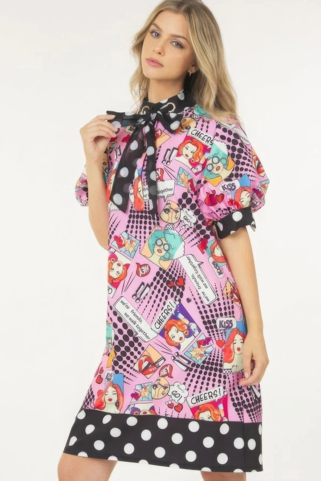 Print Midi Dress With Polka Dot Finish-Product Type | Naughty Smile Fashion