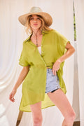 Collar Neck Button Down Robe Oversize Jacket-Product Type | Naughty Smile Fashion