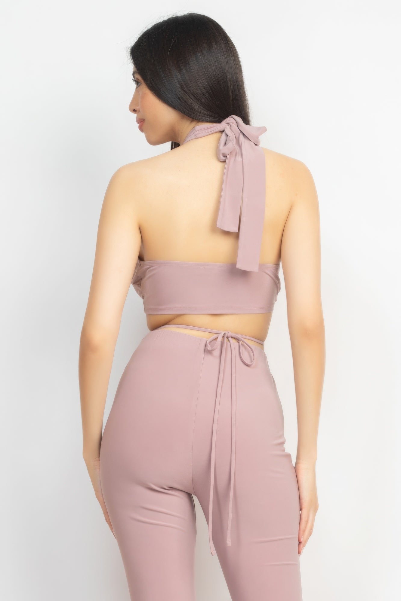 Solid Halter Top And Elastic Leggings Set-Product Type | Naughty Smile Fashion