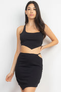 Asymmetrical Cross Back Top & Skirts Set-Product Type | Naughty Smile Fashion