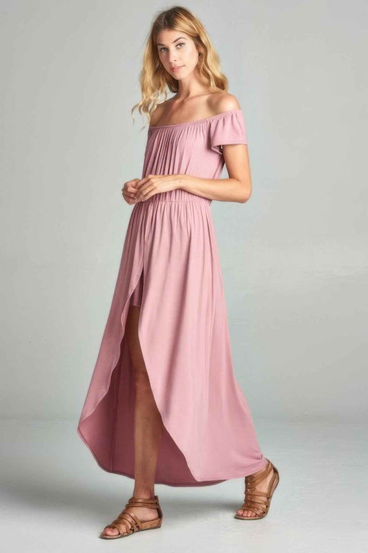 Off Shoulder Solid Jersey Romper Maxi – multicolor, fashion, women style