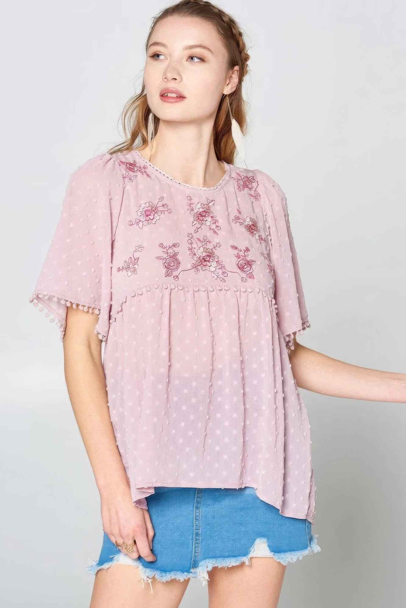 Sale - This Detailed Lace Trimmed Bubble Chiffon Blouse – On Sale Now