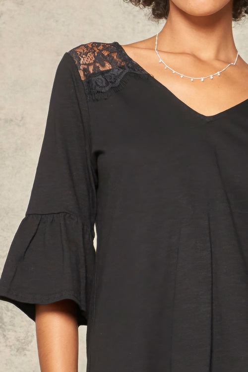 A Knit Top With Deep V Neckline And Yoke Design-Product Type | Naughty Smile Fashion