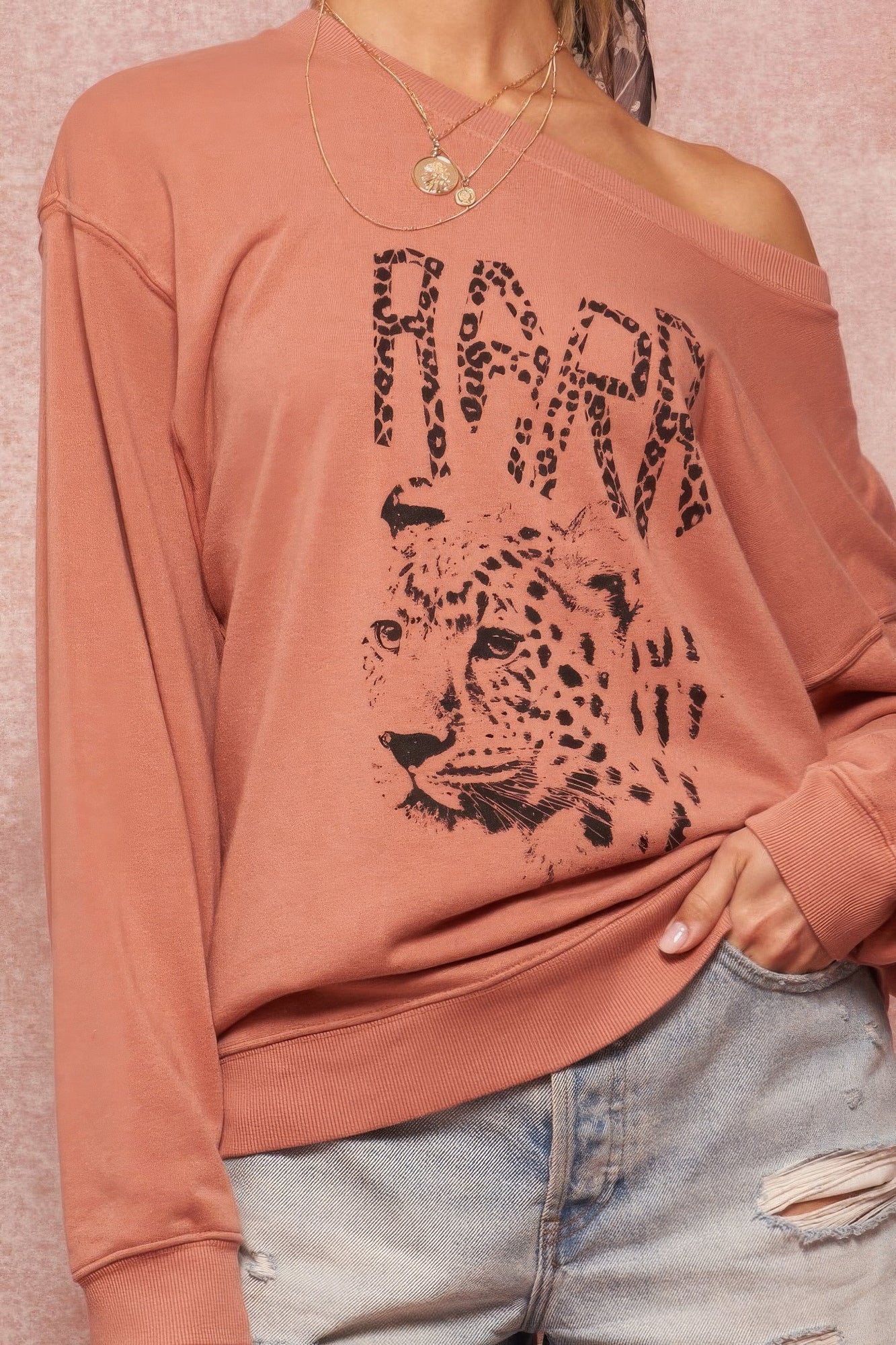 A Garment Dyed French Terry Graphic Sweatshirt-Product Type | Naughty Smile Fashion
