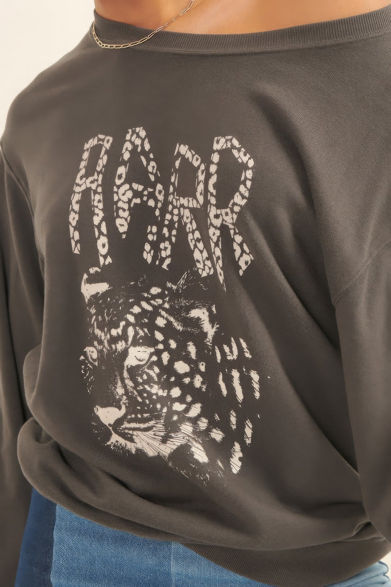A Garment Dyed French Terry Graphic Sweatshirt-Product Type | Naughty Smile Fashion