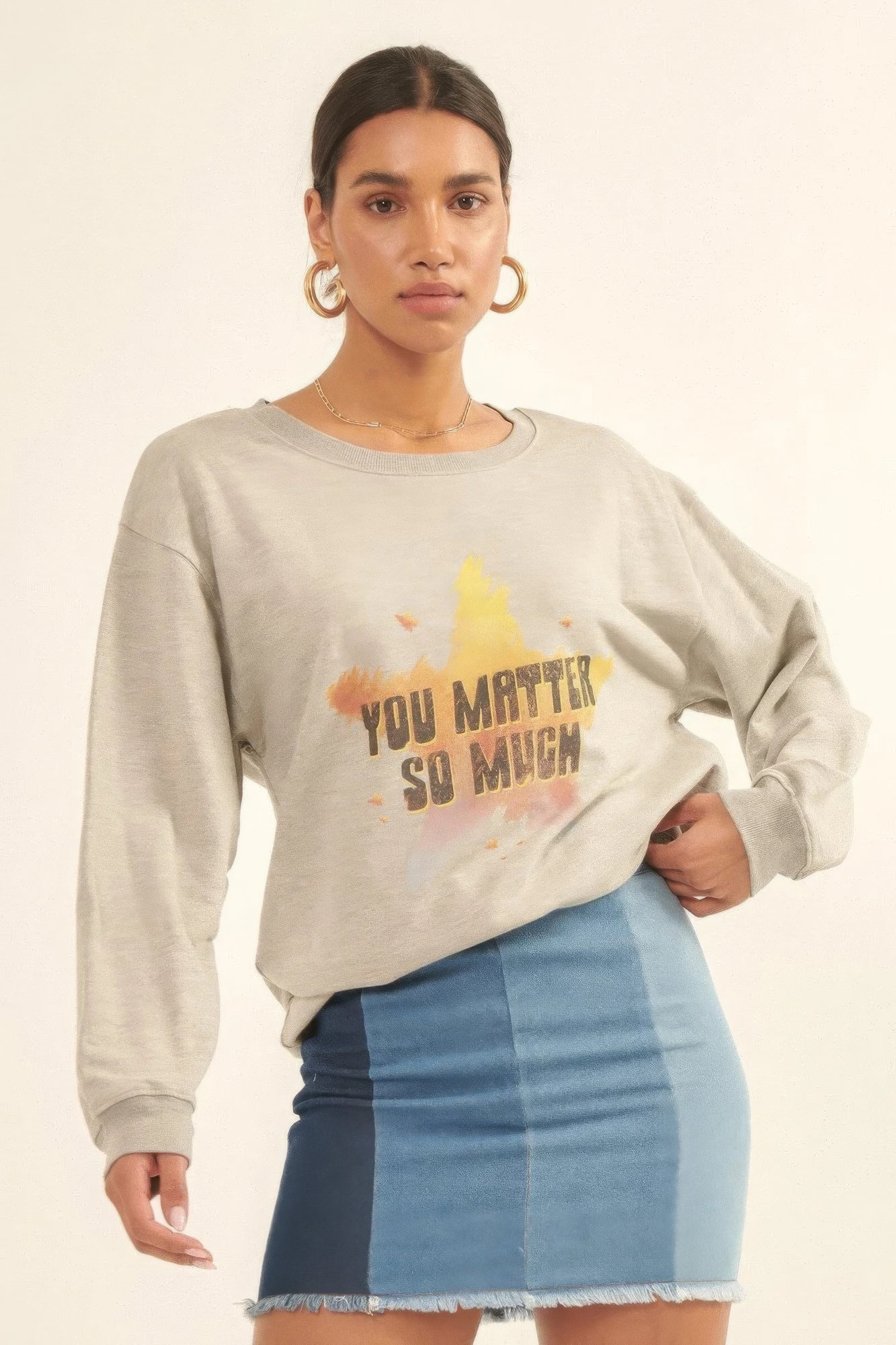 Sale - Vintage-style, Multicolor Star French Terry Knit Graphic Sweatshirt – On Sale Now