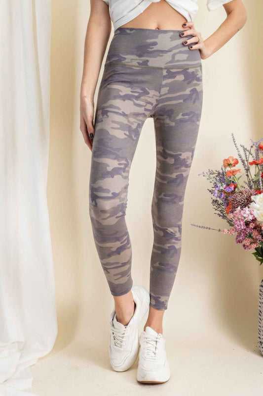 Camouflage Printed Rayon Spandex Leggings – multicolor, fashion, women style