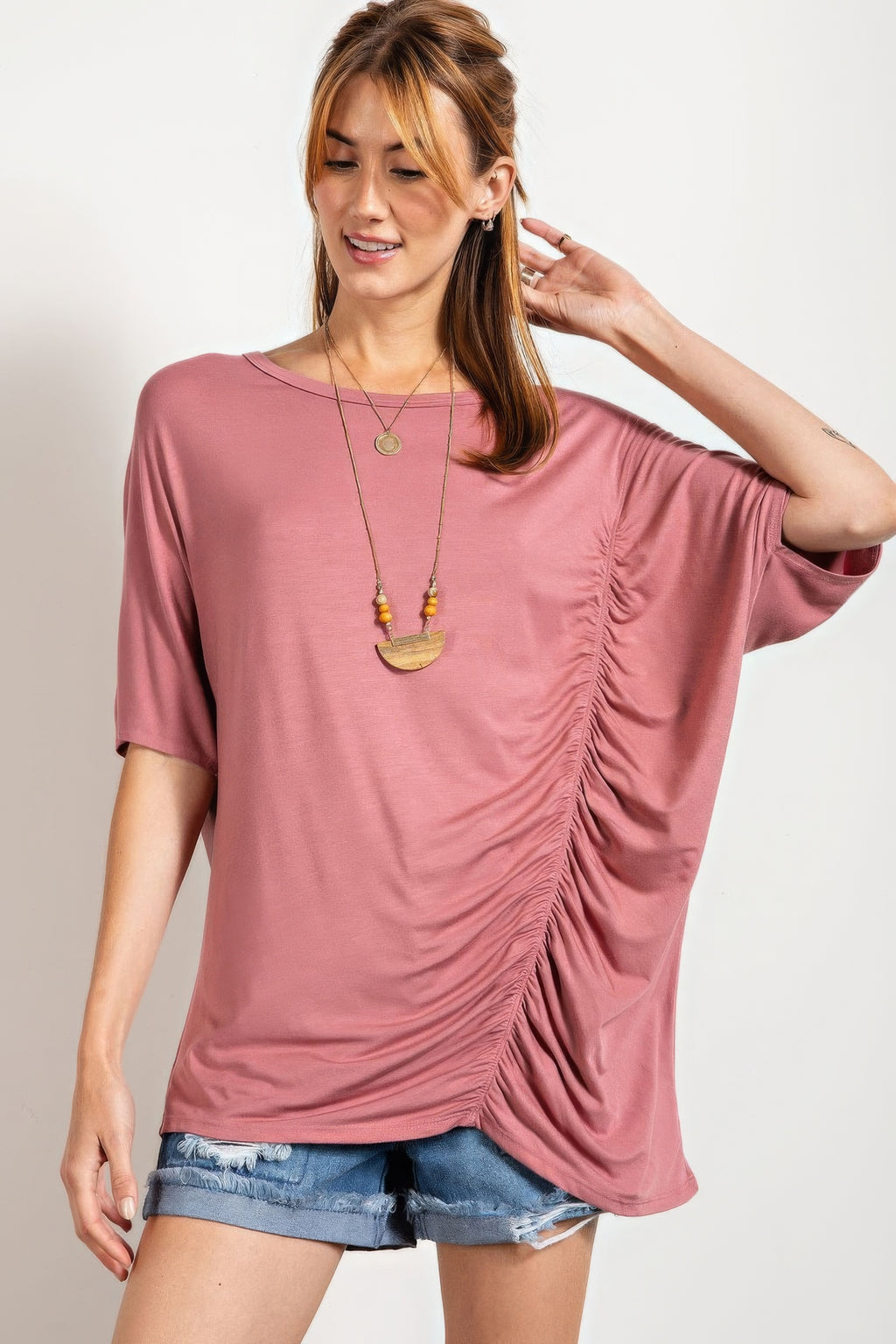 Loose Fit And Ruched Detailing Top-Product Type | Naughty Smile Fashion