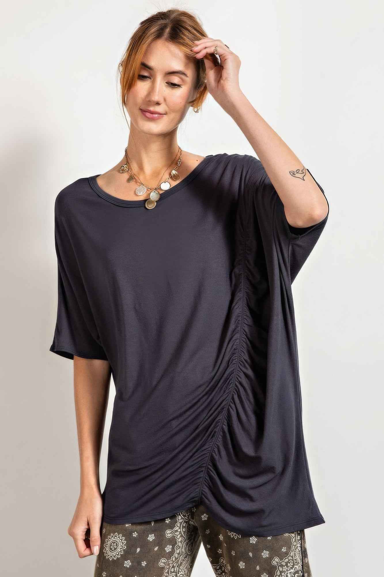 Sale - Loose Fit And Ruched Detailing Top – On Sale Now