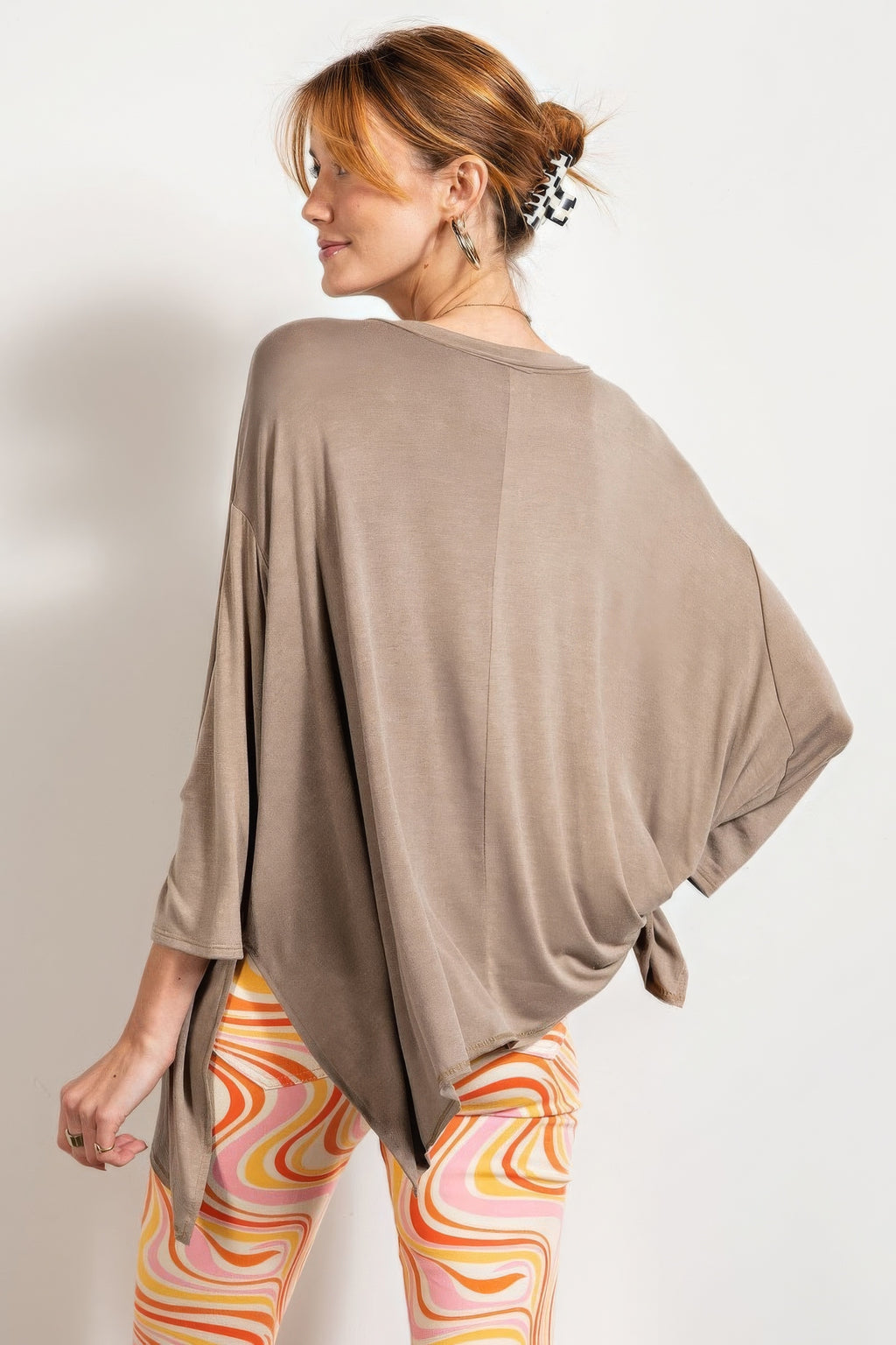 Rounded Neckline 3/4 Sleeves Washed Top-Product Type | Naughty Smile Fashion