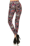 Leggings básicos de talle alto con estampado floral y cintura elástica