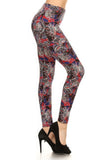 Leggings básicos de talle alto con estampado floral y cintura elástica