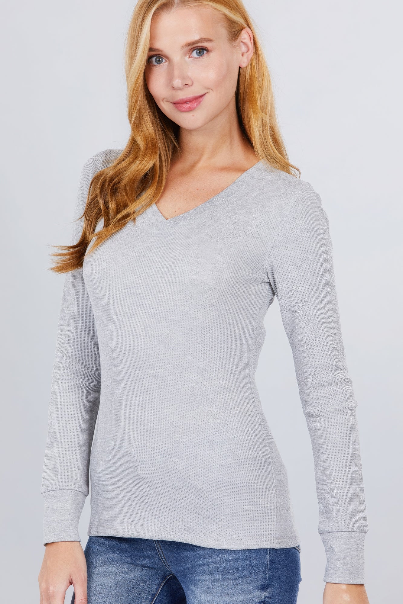 Long Slv V-neck Thermal Top-Product Type | Naughty Smile Fashion