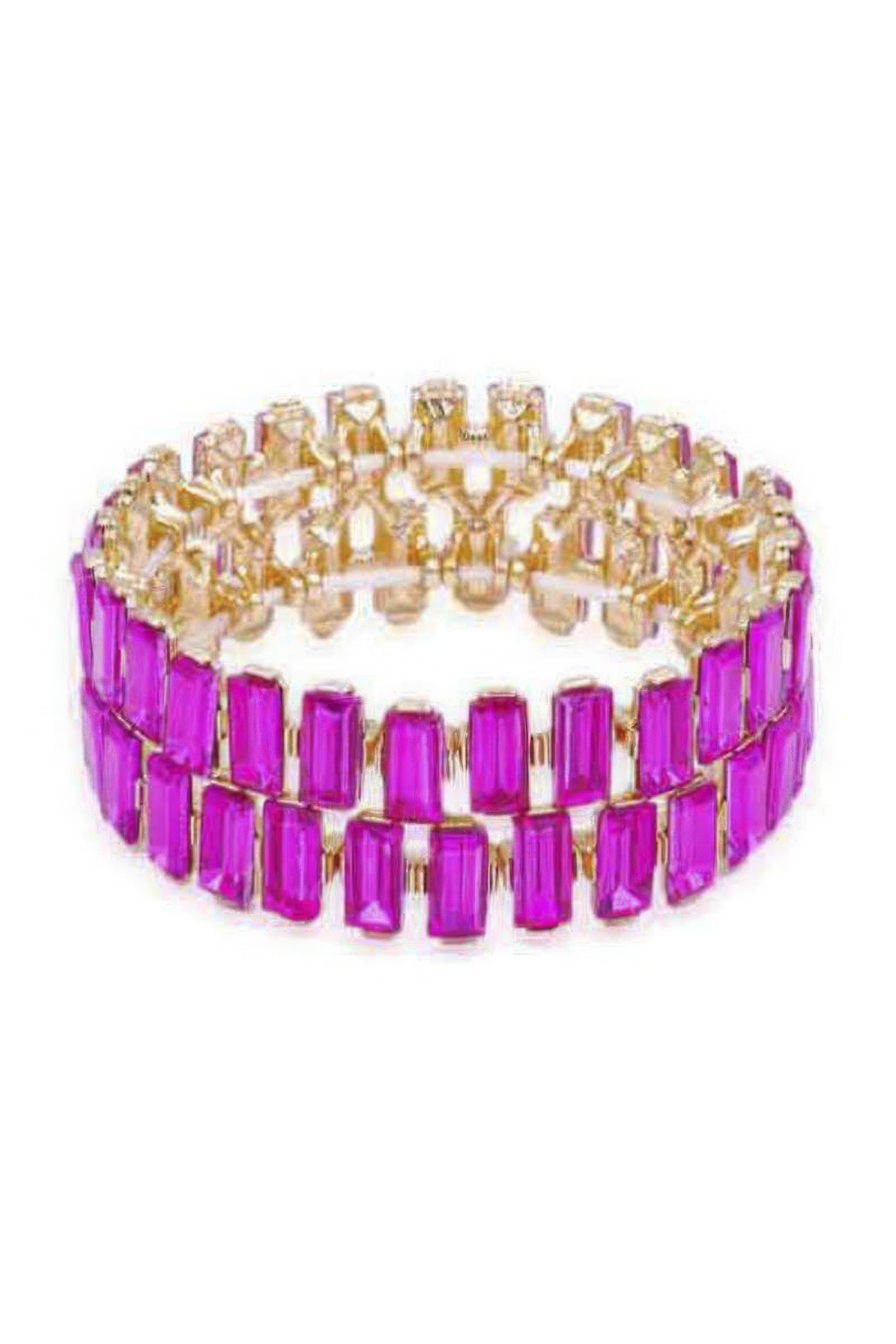 Rectangle Rhinestone Stretch Bracelet