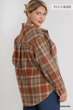 Plaid Collar Button Down Overshirt With Front Pockets