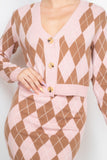 Diamond Button-front Cardigan Top