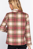 Notched Collar Plaid Jacket