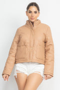 Mock Neck Quilted Jacket-Product Type | Naughty Smile Fashion