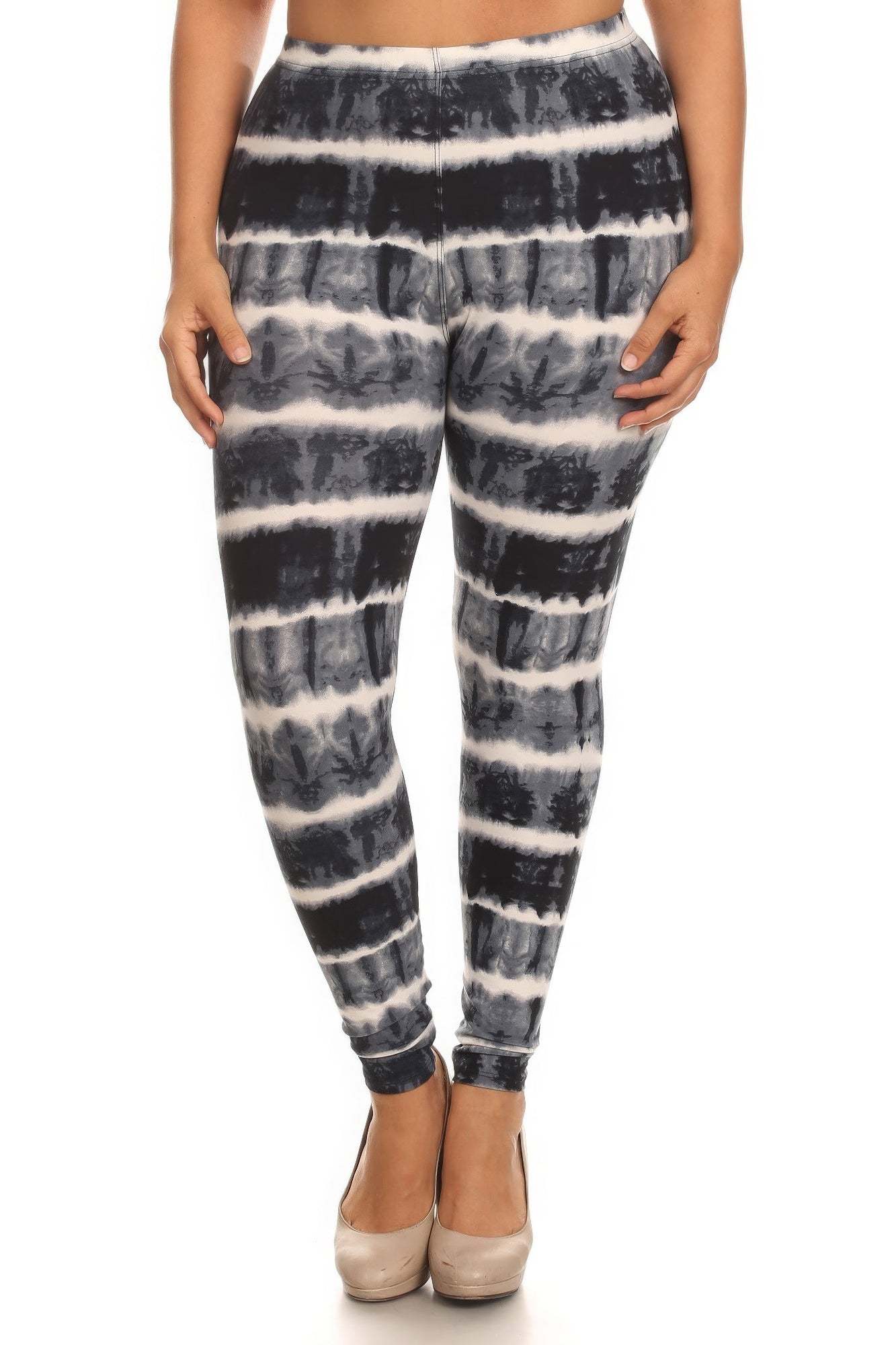 Plus Size Tie Dye Print, Full Length Leggings In A Fitted Style With A Banded High Waist – Stylish & Comfortable – men’s fashion, stylish and versatile