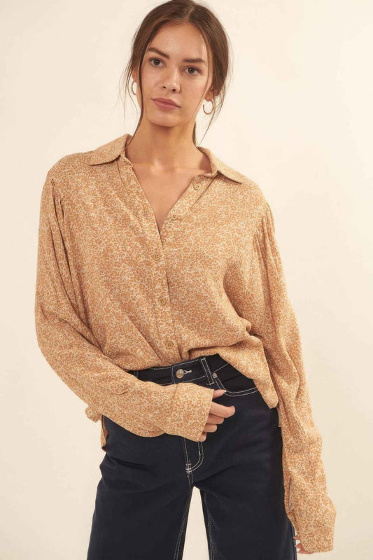 Sale - Collared Neckline Floral-print Shirt – On Sale Now