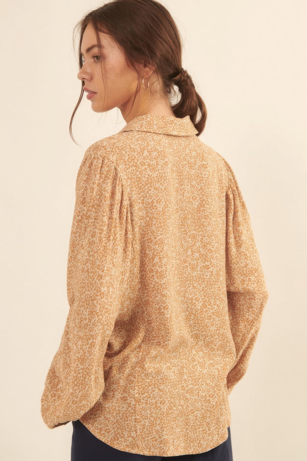 Collared Neckline Floral-print Shirt-Product Type | Naughty Smile Fashion