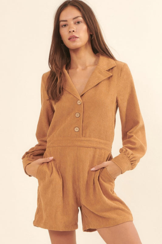 Sale - A Woven Corduroy Romper – On Sale Now